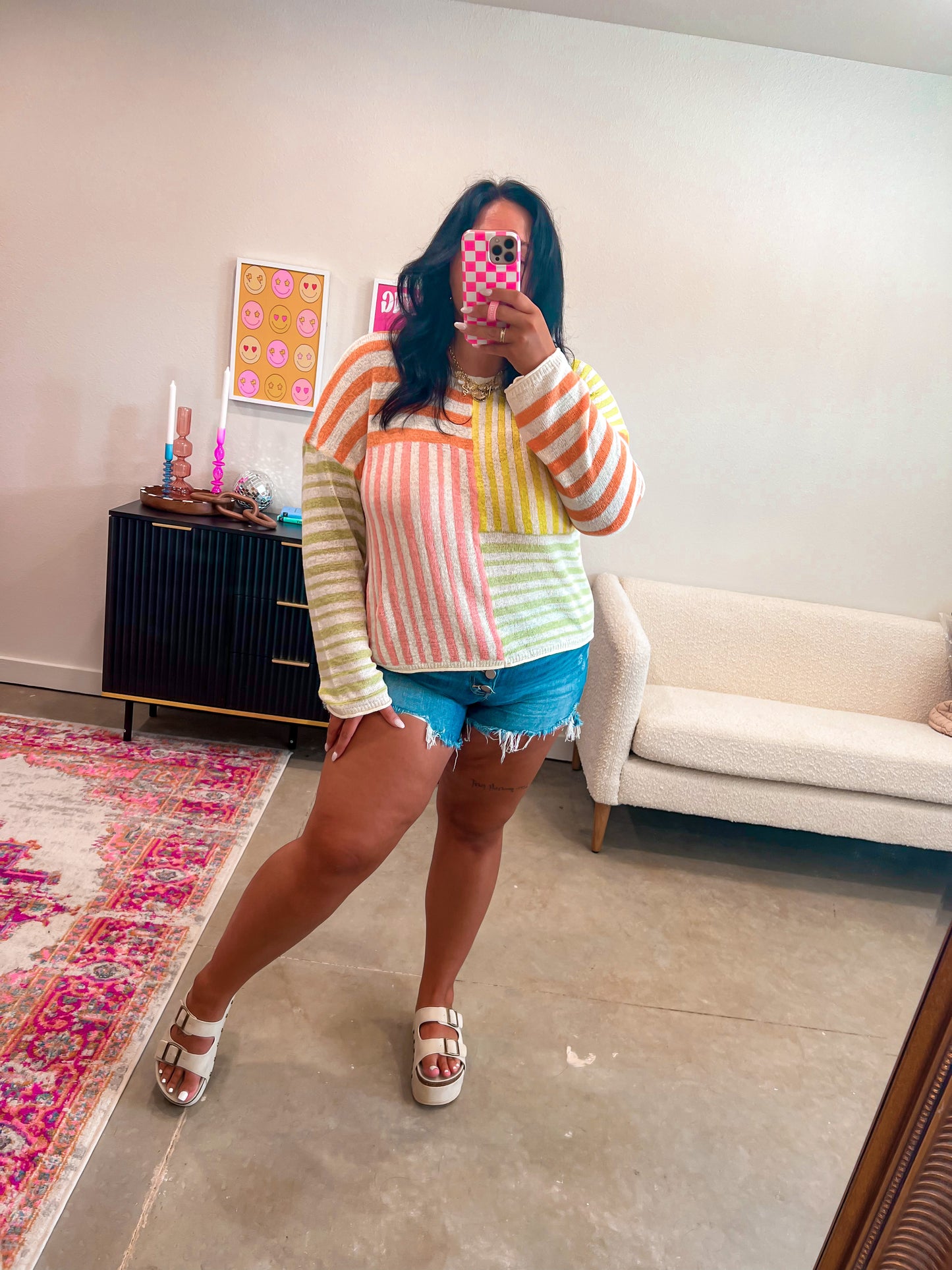 Striped colorful light weight top