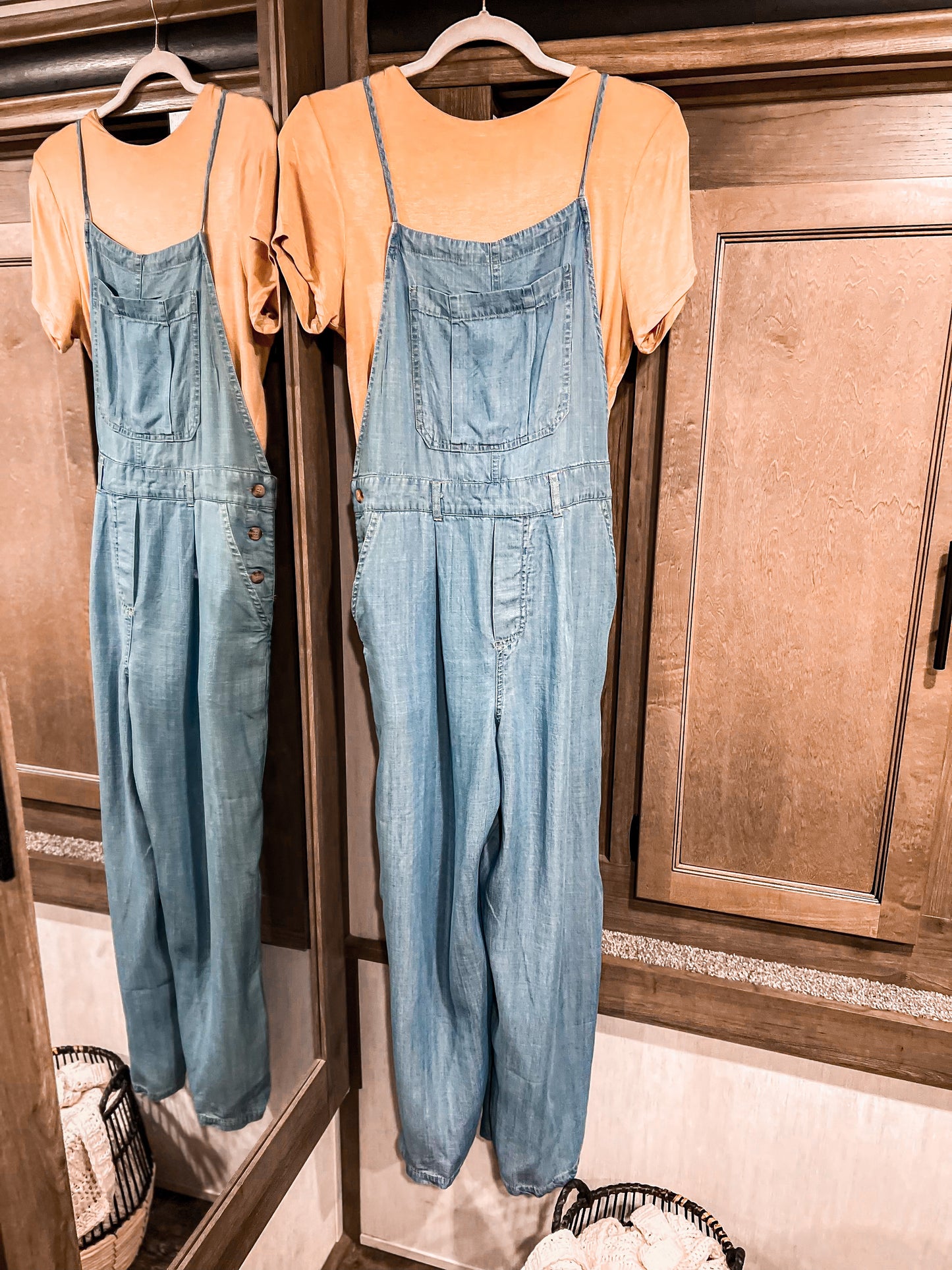 Blue Jean Wide Leg Overalls