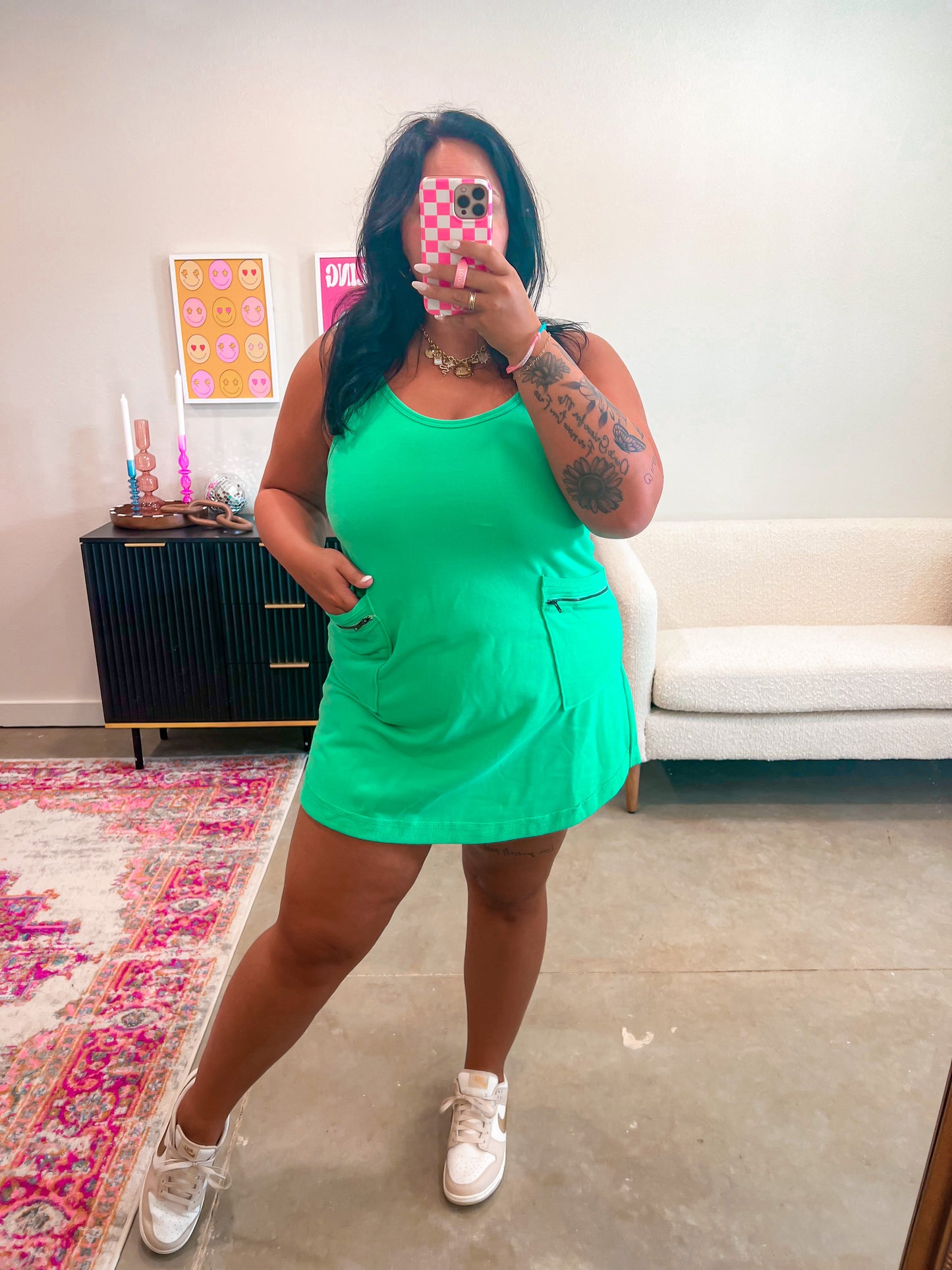 Kelly green pocket dress