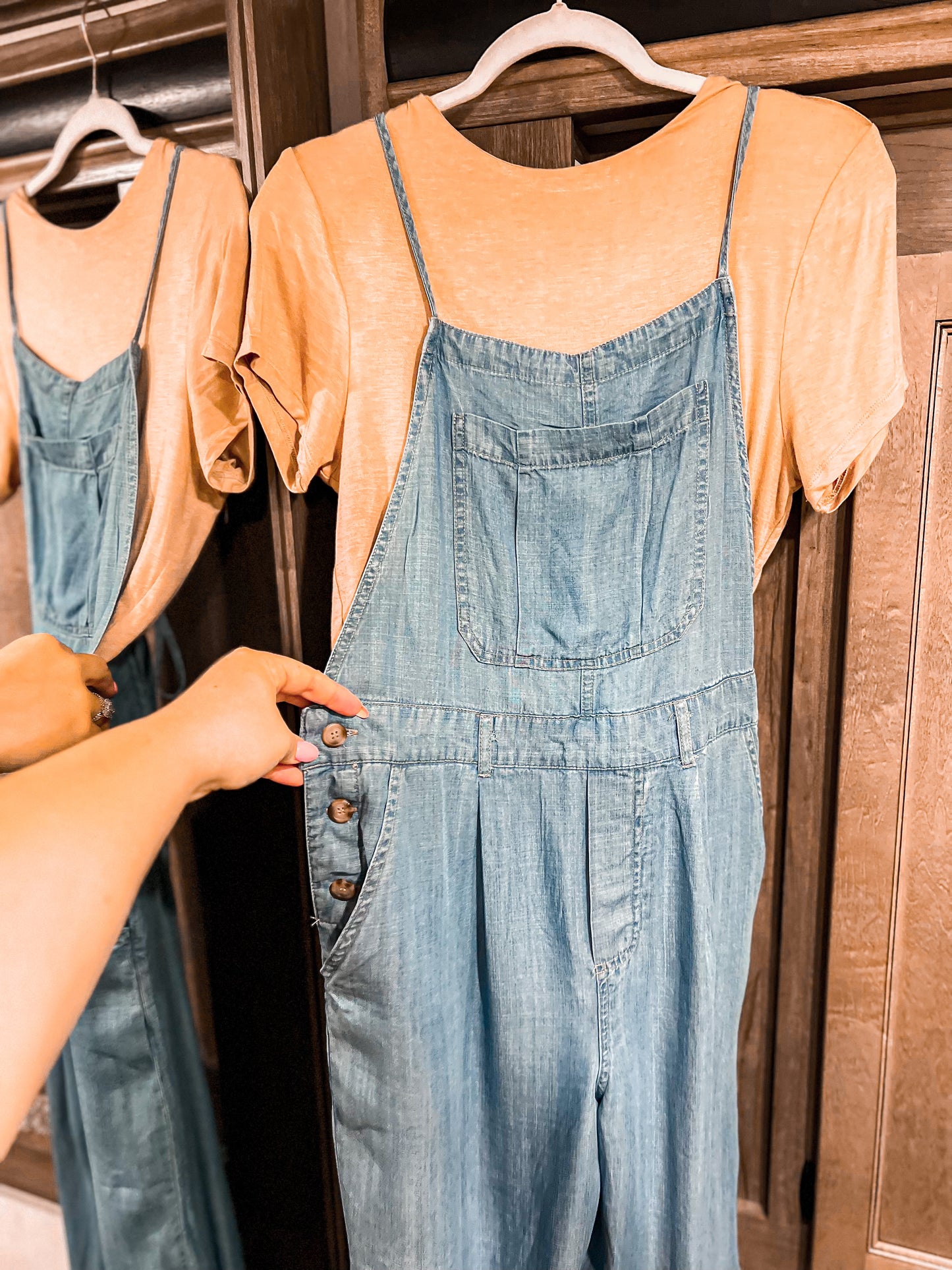 Blue Jean Wide Leg Overalls