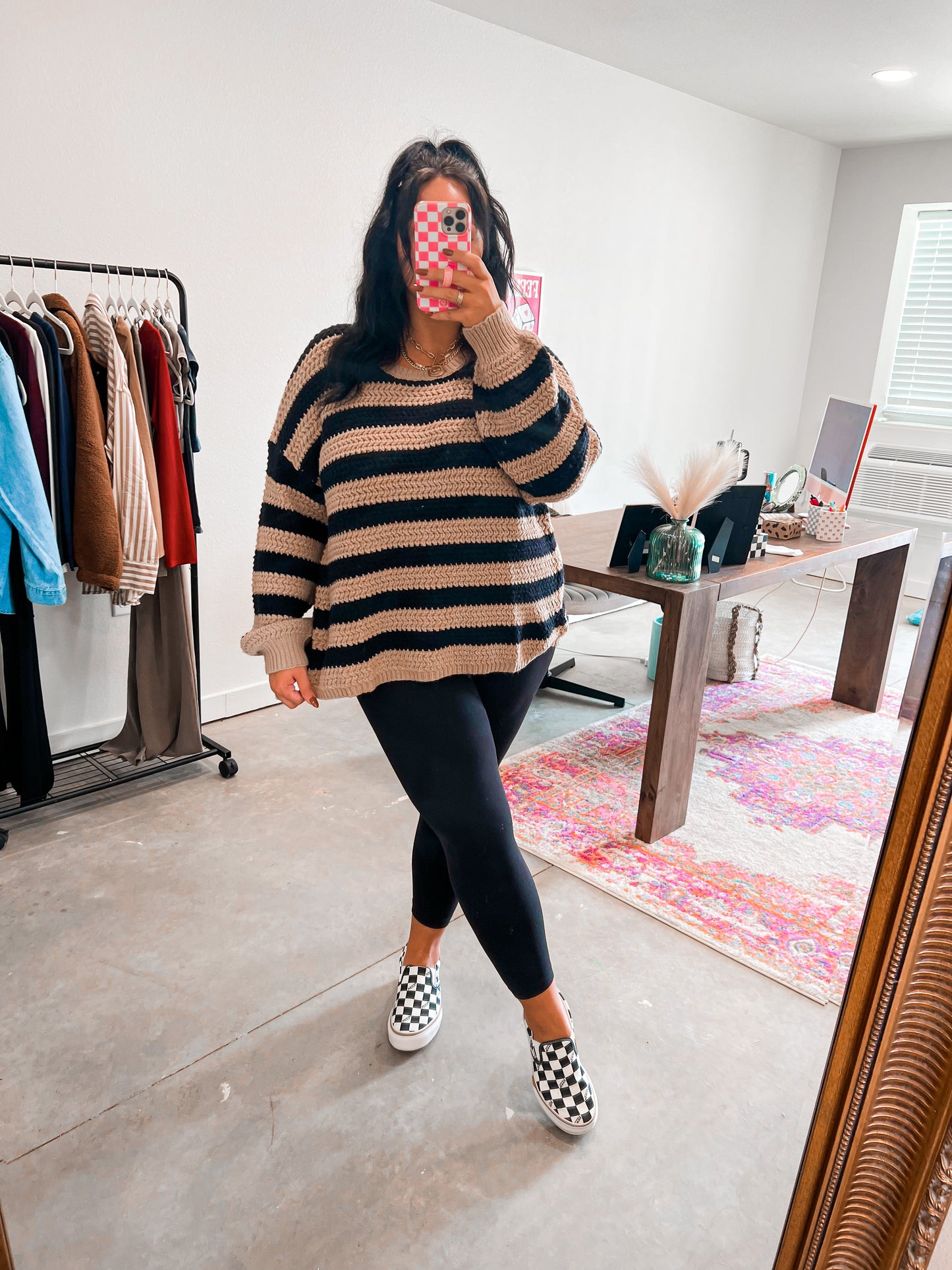 Chunky stripe knit sweater